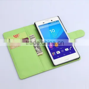 Hot Selling Two Mobile Phone Leather Flip Case For Sony M4 Leather Case thumbnail-1