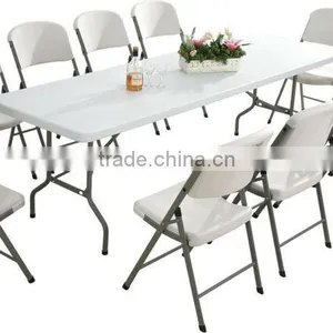 8FT Cheap Plastic Blow Mold Fold Table and Chairs For Wholesale thumbnail-1
