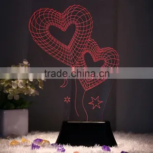 Telesthesia Acrylic + 3d Optical Illusions Led Rectangle Lighted Display Base Multi Color Changing Night Light Lamp thumbnail-1