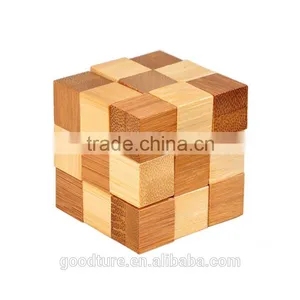 2015 Hot Sale Bamboo IQ Intelligent Puzzle Magic Puzzle Kongming Lock Brain Teaser Model Number GAD1127 thumbnail-1
