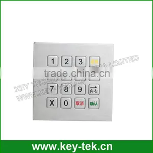 IP65 Industrial Slim Metal Usb Numeric 4x4 Keypad for Mini Device thumbnail-1