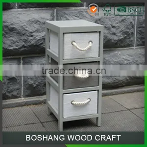 Small 3-drawer Cabinet Under Table Kids Wooden Toy Storage Cabinet Wardrobe Storage Closet thumbnail-2