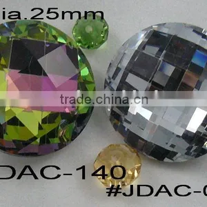 Cut Faces Crystal Glass Round Painting Bead thumbnail-1
