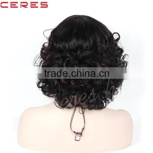 R1B/118# Ombre Color Wig High Temperature Flame Retardant Synthetic Curly Wig thumbnail-3