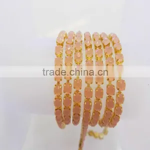 Rhinestone Trim Clear Crystal Strass Ss24 Gold Metal Claw Cup Chain Sew On Rhinestones Chain For Clothes Garment thumbnail-4