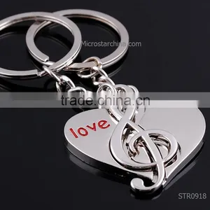 2015 IN STOCK Promotinal Heart Shape Music Key Chain thumbnail-1