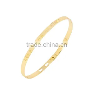 Memories Bangles With Customize Design Word 'LIVE YOUR DREAM' With 4mm/7mm Width thumbnail-3