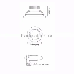 Driverless Downlight/ceiling Light 10w Ip44 Cob Downlight Led Light Ceiling Led Light thumbnail-2