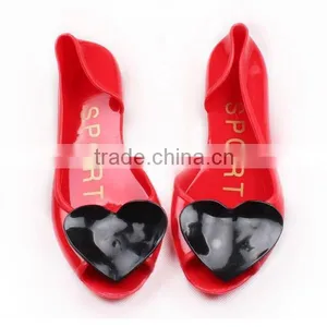 Free Shipping Summer Beach Jelly Sandal Heart Gladiator Sandals Women Fish Toe Woman Flat Crystal Flip-flop Sandals thumbnail-3