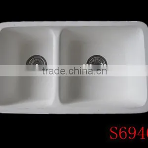 Acrylic Integral Solid Surface Kitchen Sink,double Bowl Kitchen Sink thumbnail-3