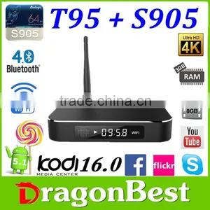 T95 Metal Case 2GB/ 8GB T95 Max Amlogic S905 Quad Core Andorid 5.1 TV BOX 2.4G/5GHz WiFi BT4.0 From Original Factory thumbnail-1