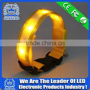Blue Mini LED Light Leather LED Dog Collar Bulk thumbnail-5
