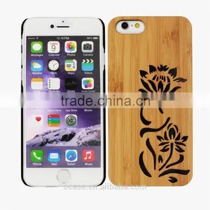 Chinese Style Engrave Flower Pattern Real Wood Phone Case For Iphone 5 Case. thumbnail-2