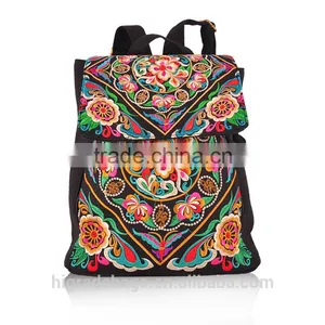 Wholesales Newest Embroidery Canvas Shoulder Backpack thumbnail-1