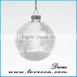 Shine--blown Glass Christmas Ornament Crafts Transparent Xmas Glass Ball thumbnail-1