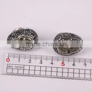 Pyrite Stone Rings, Bronze, Gem Carved Skull Pyrite Rings Metallic Stone Druzy Ring thumbnail-4