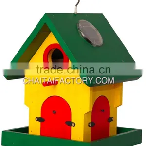 Outdoor Garden Wood BIRD HOUSE Feeder thumbnail-1