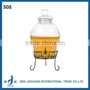 Glass Drink Dispenser With Tap and Iron Stand thumbnail-3
