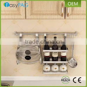 EayPAG Wall Mount Rail Bar and 8 Hooks Kitchen Organizer ,201 Stainless Steel thumbnail-3