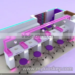 Customized Mall Nail Bar Kiosk Design / Nail Kiosk for Manicure and Pedicure for Sale thumbnail-3