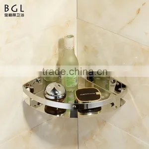 Simple-style Bathroom Accessories Stainless Steel 304 Chrome Plating Corner Basket for Bathroom Storage thumbnail-1
