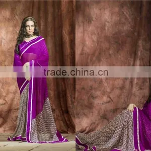 Bordered Embroidery Worked Elegance Designer Sarees thumbnail-1
