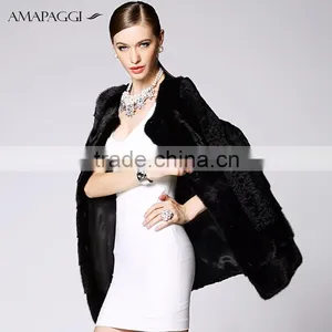 Cheap Price Black Mink Fur Coat With Kara thumbnail-3