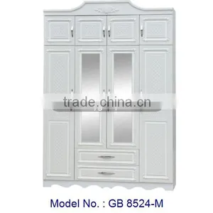 White Wardrobes Bedroom, MDF Bedroom Furniture, Wooden Almirah Designs thumbnail-1