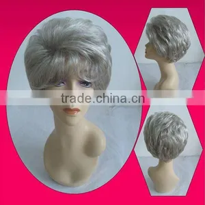Short Synthetic Grey Full Lace Wigs For Women thumbnail-1