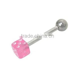 Cubic Dice Tongue Ring Cute Tongue Barbell Body Piercing Jewelry thumbnail-1