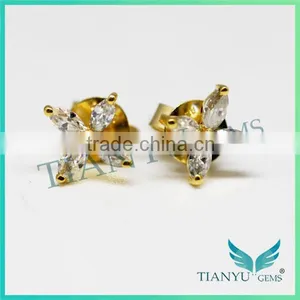 New Style Fashion Earrings Super White Marquise Cut Moissanite Diamond Earrings thumbnail-2