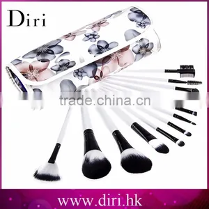 12 Pcs High Quality Makeup Cosmetics Brushes Set Kits With Flower Pattern Case thumbnail-1