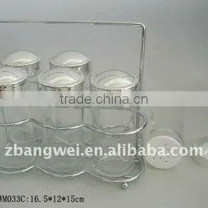 Glass Bottle Set With Iron Stand thumbnail-1