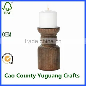 Cheap Large Rustic Wood Pillar Candle Holders thumbnail-1