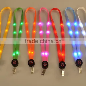 Bright Color Nylon Webbing Flashing Lanyard thumbnail-1