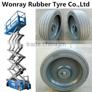 10x3 10x4 Non-Marking Tyre SCISSOR LIFT WHEEL & TIRE ASSEMBLY PART for Genie GR-12, GR-15, GR-20 thumbnail-1