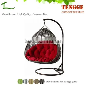 YH-7102 Hot Sale 2 Person Rattan Swing Basket Rattan Basket Chair thumbnail-1