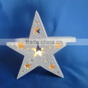 Porcelain Cut White Star With Light thumbnail-1