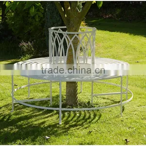 Vintage Garden Metal Round Tree Bench thumbnail-1