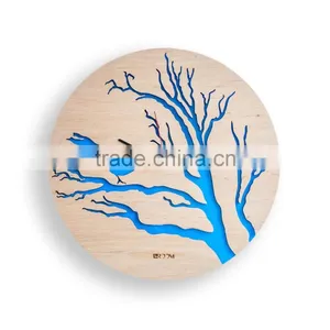 Modern Wall Clock "Bird", Large Wall Clock, Wooden Clock, Wood Decor White Bird Interior, Plywood, Handmade Clock thumbnail-5