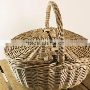 Traditional Wicker Shopping Basket, Gift or Display - Twin Lidded thumbnail-1