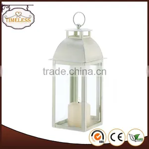 Home Decor Ivory Color Metal Lantern thumbnail-1