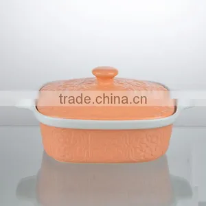 10.4"/8.7"/6.3"bright Orange Ceramic Cookware Sets Pan With Cover thumbnail-2