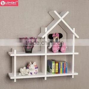 Lovely House Style Wooden Floating Shelf Wholesale Home Decor Wall Mount Shelving for Kids Room Wall Shelf Bracket thumbnail-1