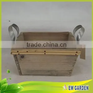 China Different Types Wooden Garden Flower Pot By Handicraft thumbnail-3
