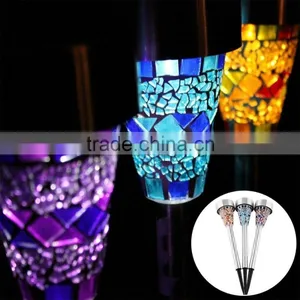 G0023 Beautiful Mosaic Solar Powered LED Garden Light Fiesta Lawn Path Landscape thumbnail-2