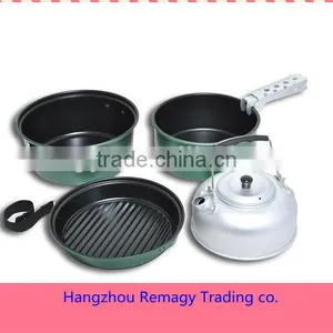 2-3 Person Aluminium Non Stick Camping Cookset /camping Non-stick Cookware Set thumbnail-1