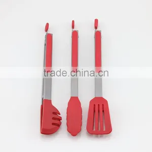 Non-stick Silicone Cooking Utensils Set Kitchen Tongs BBQ Tongs thumbnail-3