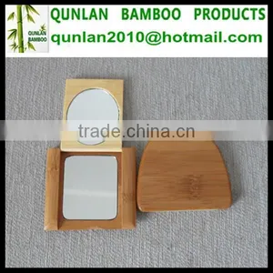 Antique Bamboo Mini Makeup Compact Mirror thumbnail-3