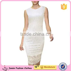 Women's Noble Floral Lace Sleeveless Knee Length Bridesmaid Dress thumbnail-1